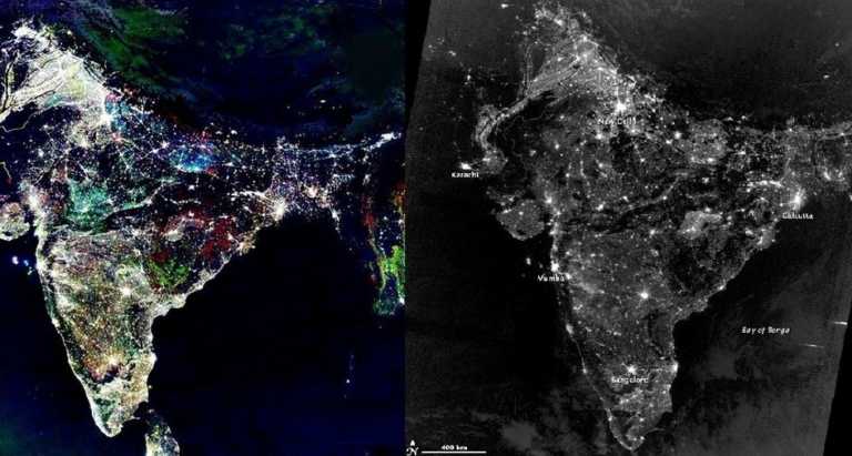 fake real piture photo of india on diwali night from space nasa