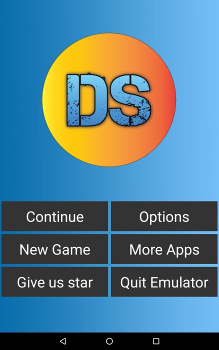 Screenshot of the Fast NDS Android Emulator UI-1