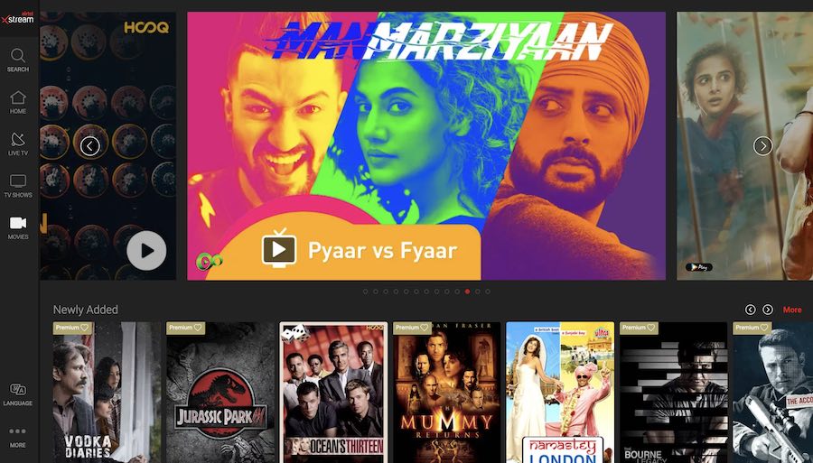 free bollywood movies on airtel xtream