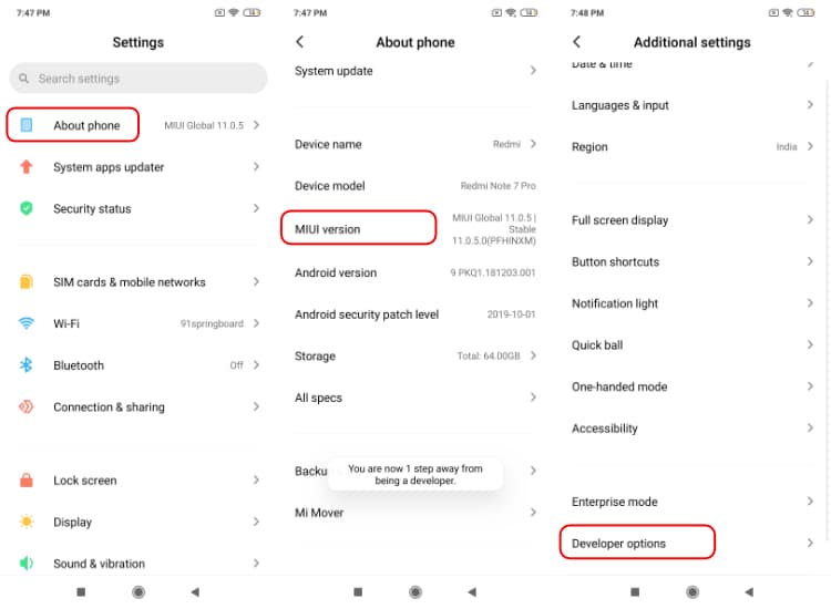 Steps to unlock MIUI Bootloader via Developer Options