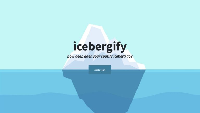 Screenshot of the Icebergify website