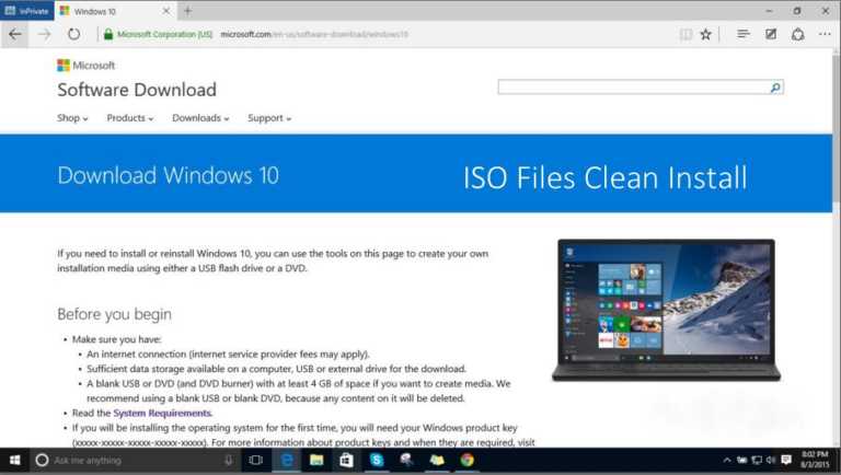 microsoft windows 10 clean install