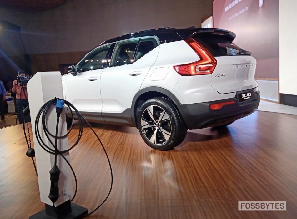 rearview of Volvo XC40 Recharge