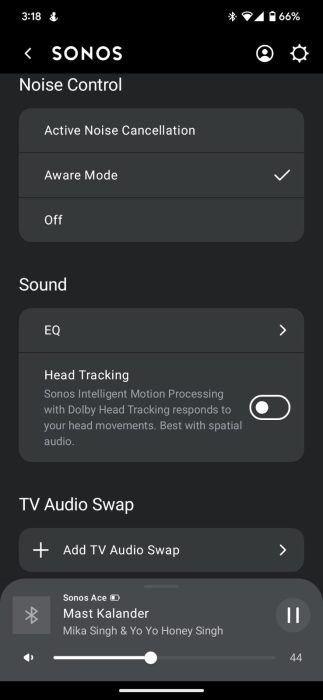 Screenshot of the Sonos App-1