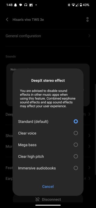 Image of the different sound profiles