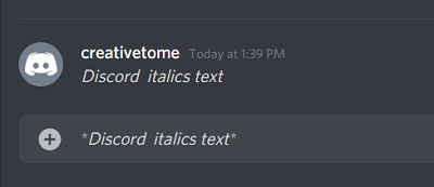 discord italics text