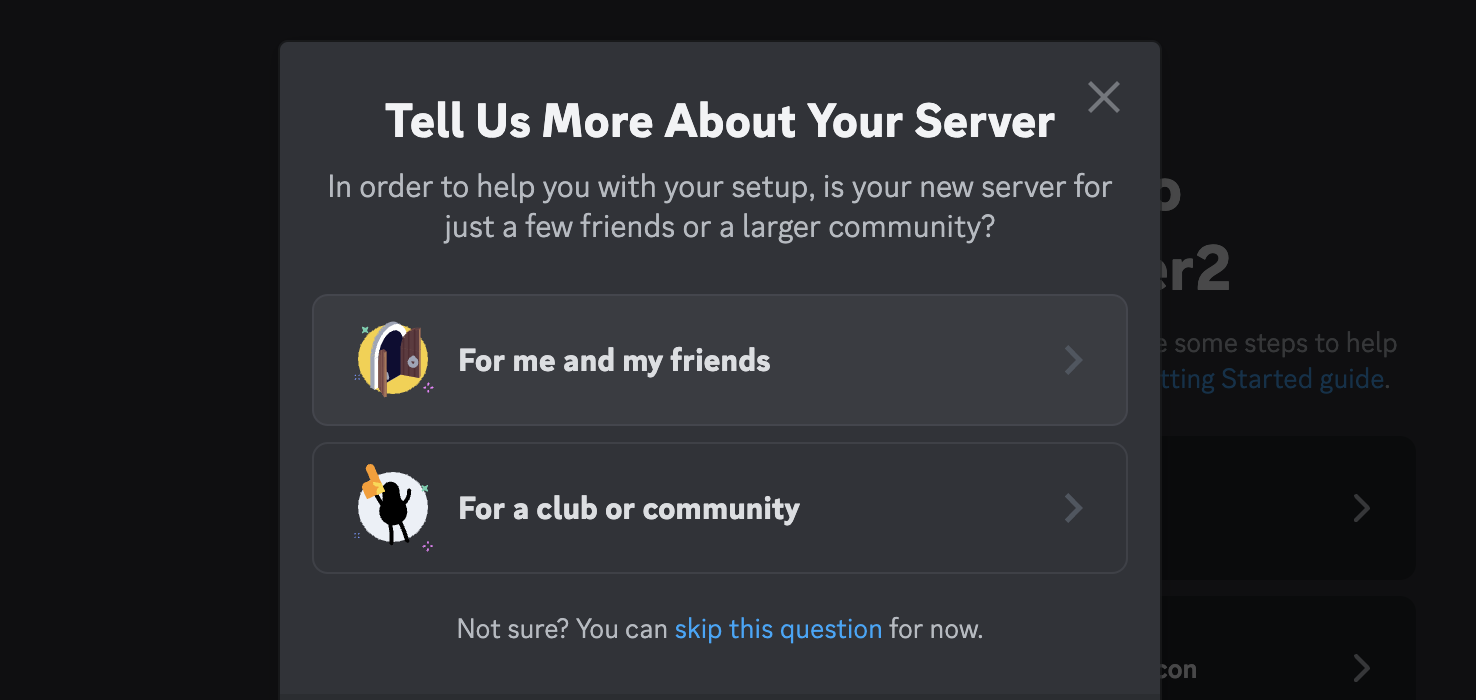 Screenshot of the Discord make server process 2