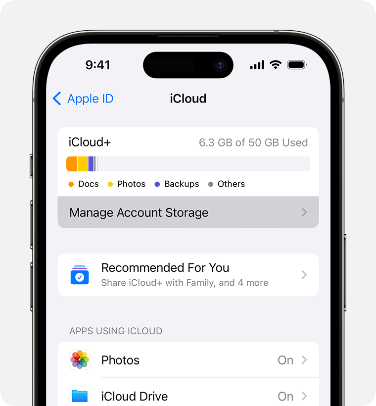 Manage iCloud storage plan-1